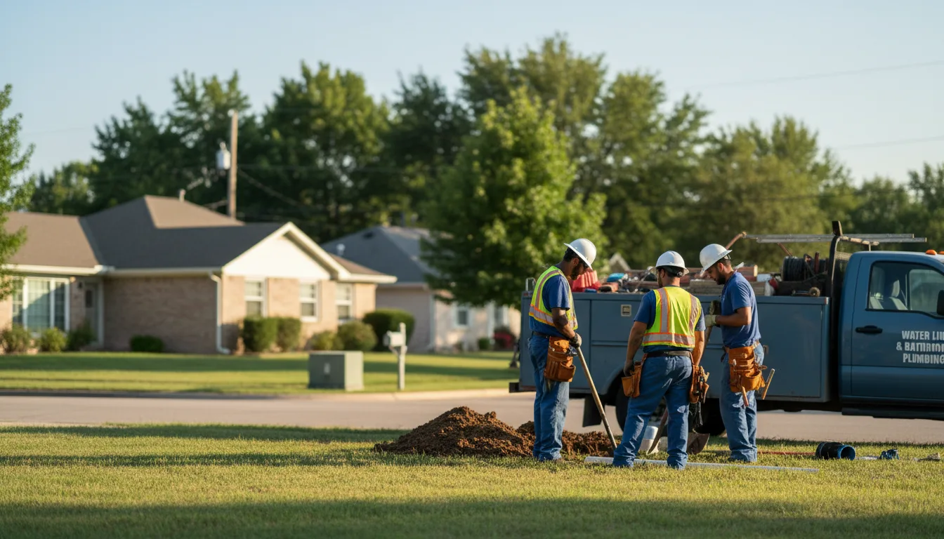 Residential water line and bathroom plumbing service in Onward, IN